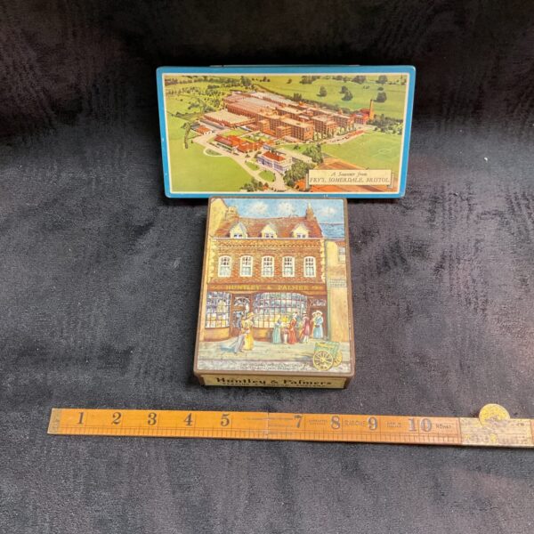 Two vintage tins fry's chocolate and Huntley and palmers