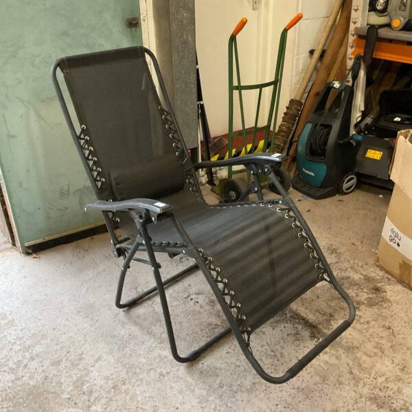 Black garden recliner chair