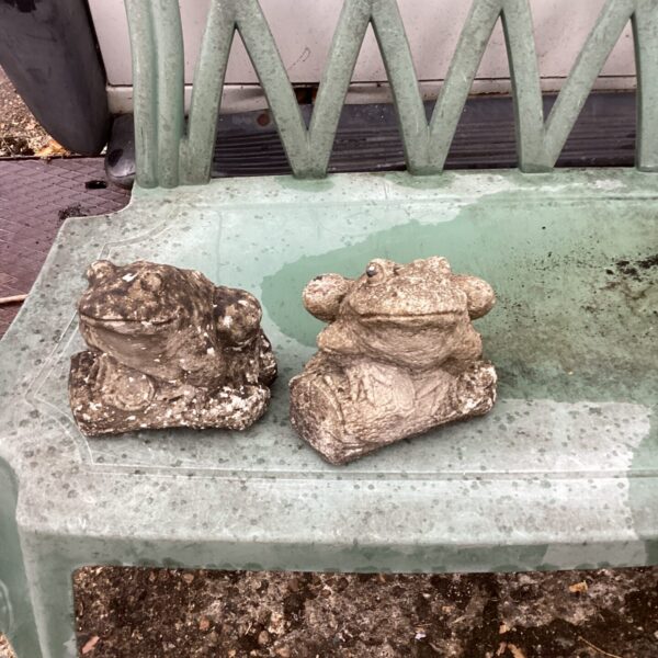 Two frog garden ornaments
