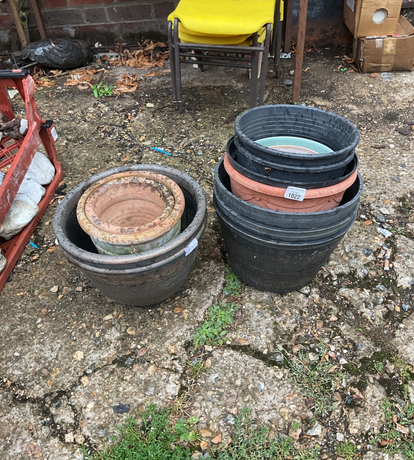 Job lot of garden pots