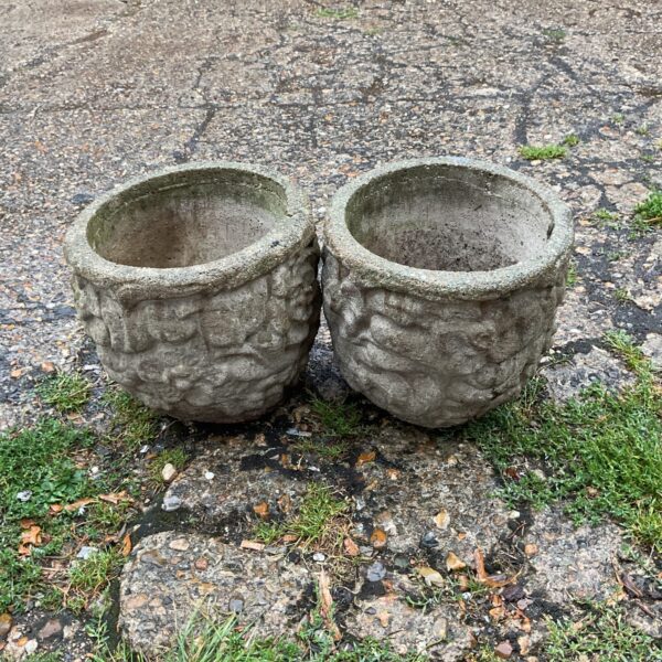 Pair of stone garden plater pots