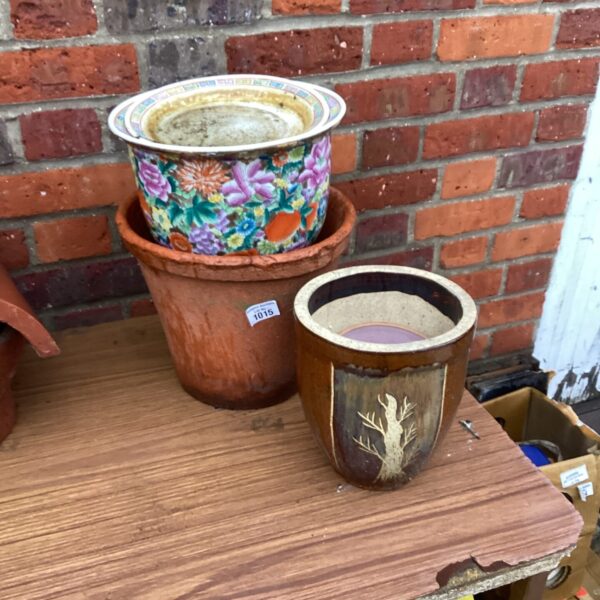 Selection of garden pots