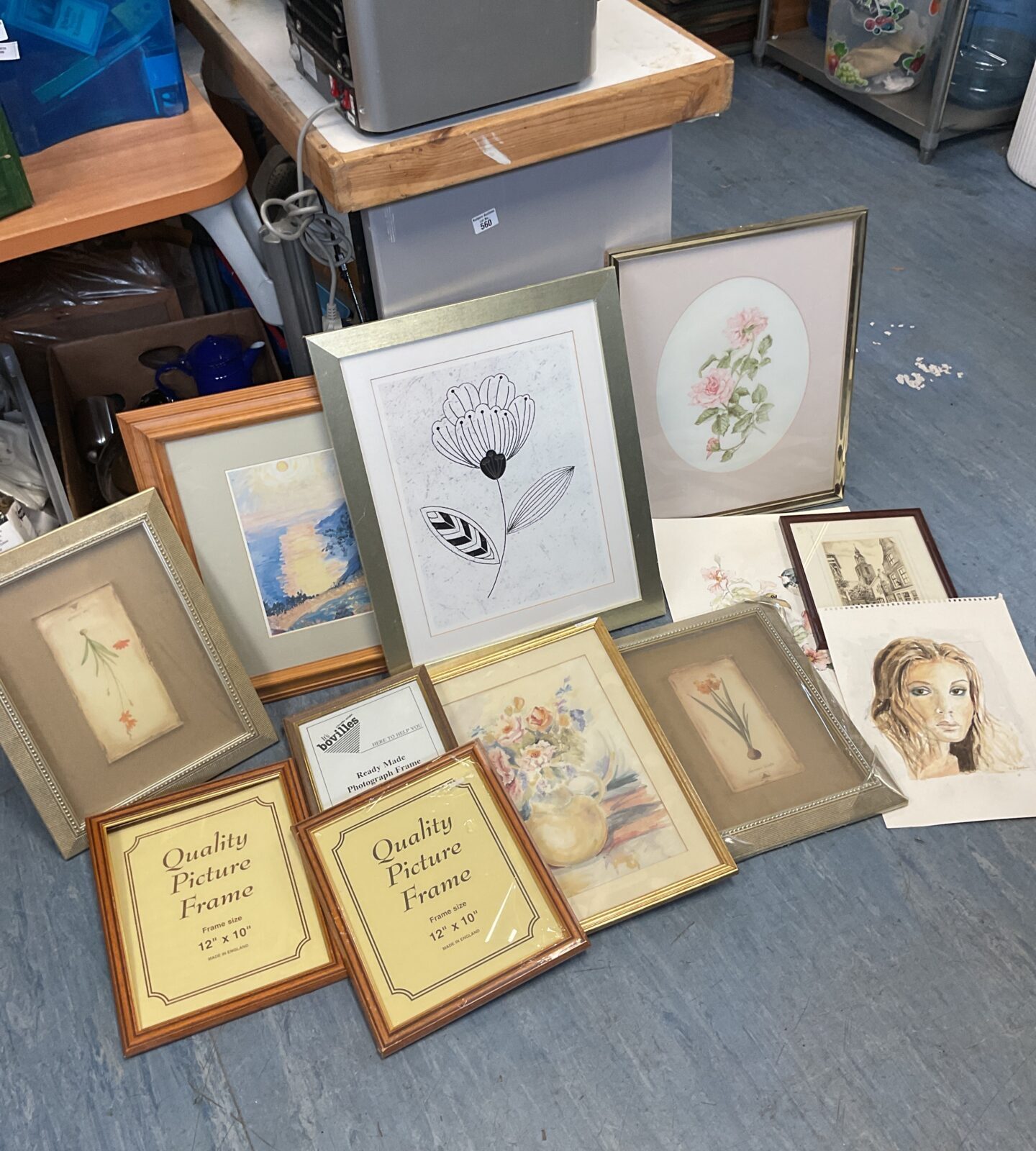Collection of prints, artworks & frames