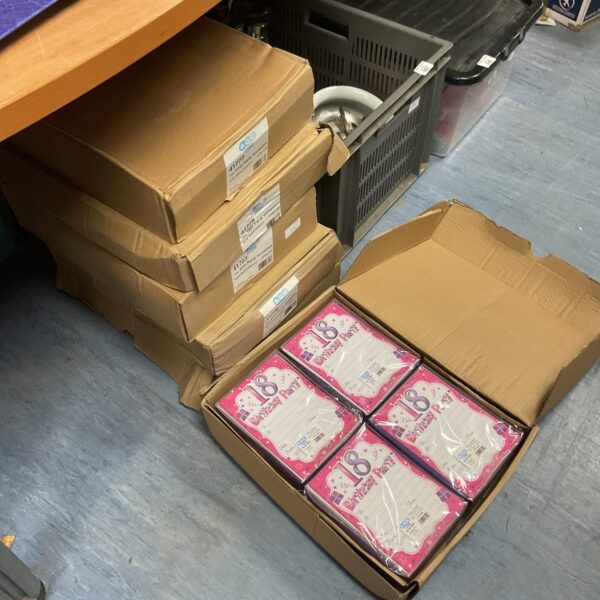 Six boxes of birthday invitations inc 21st, 18th & 50th
