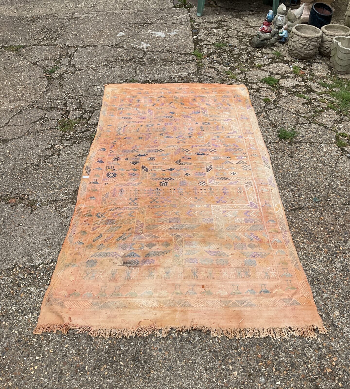 Vintage hand woven Egyptian rub 7x4ft