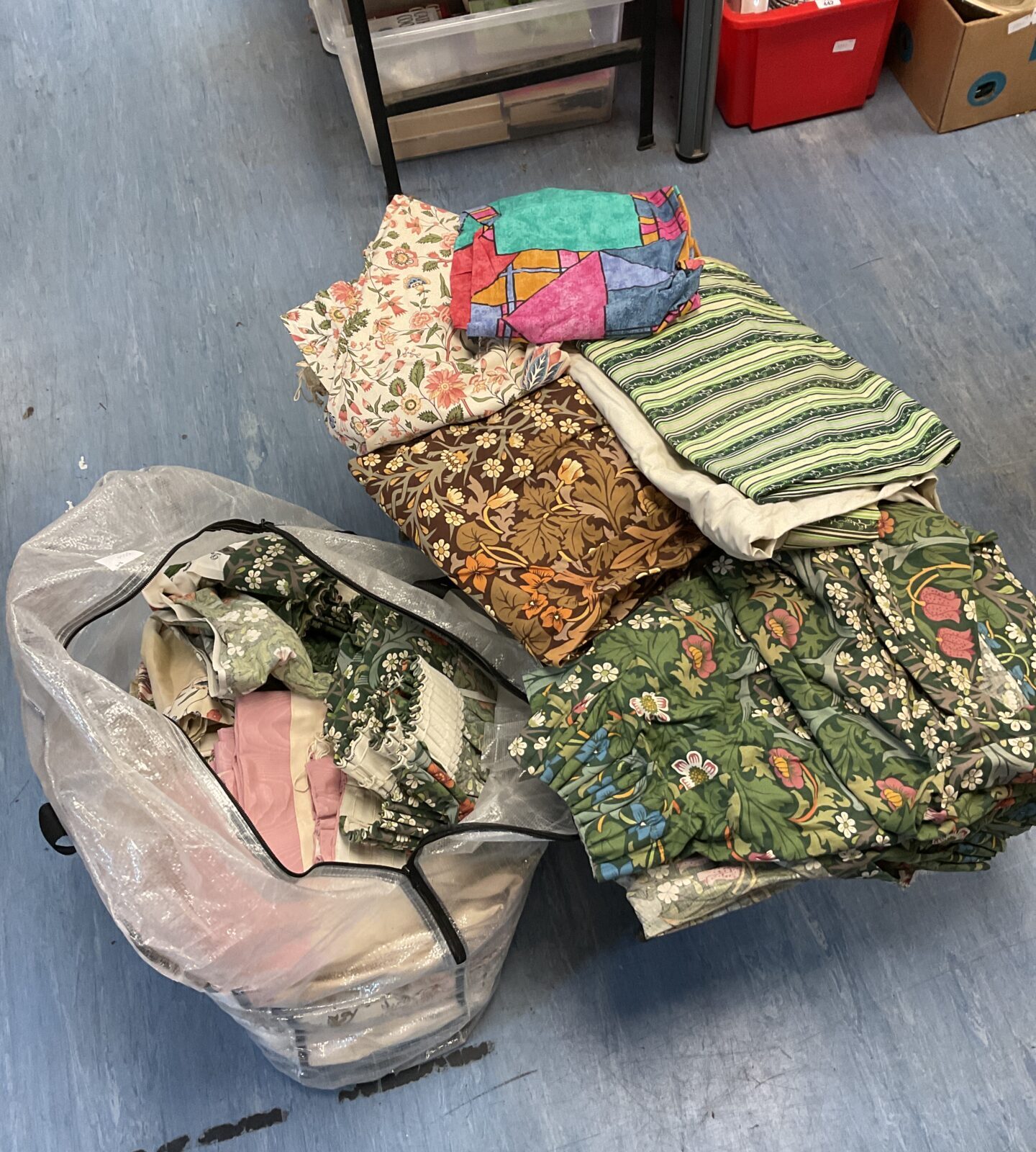 Large sack of vintage curtains