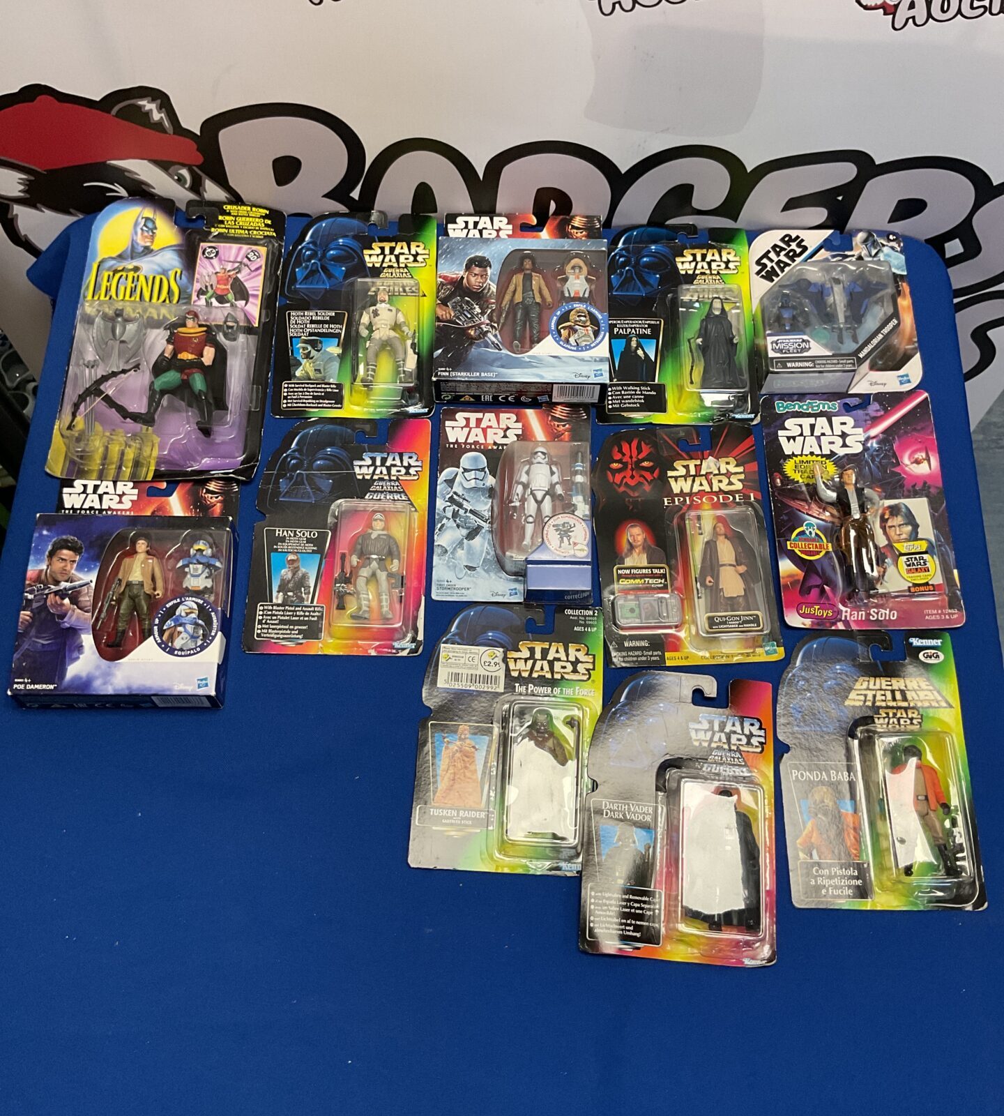 Selection of retro action figures inc star wars and batman