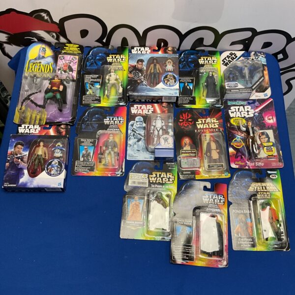 Selection of retro action figures inc star wars and batman