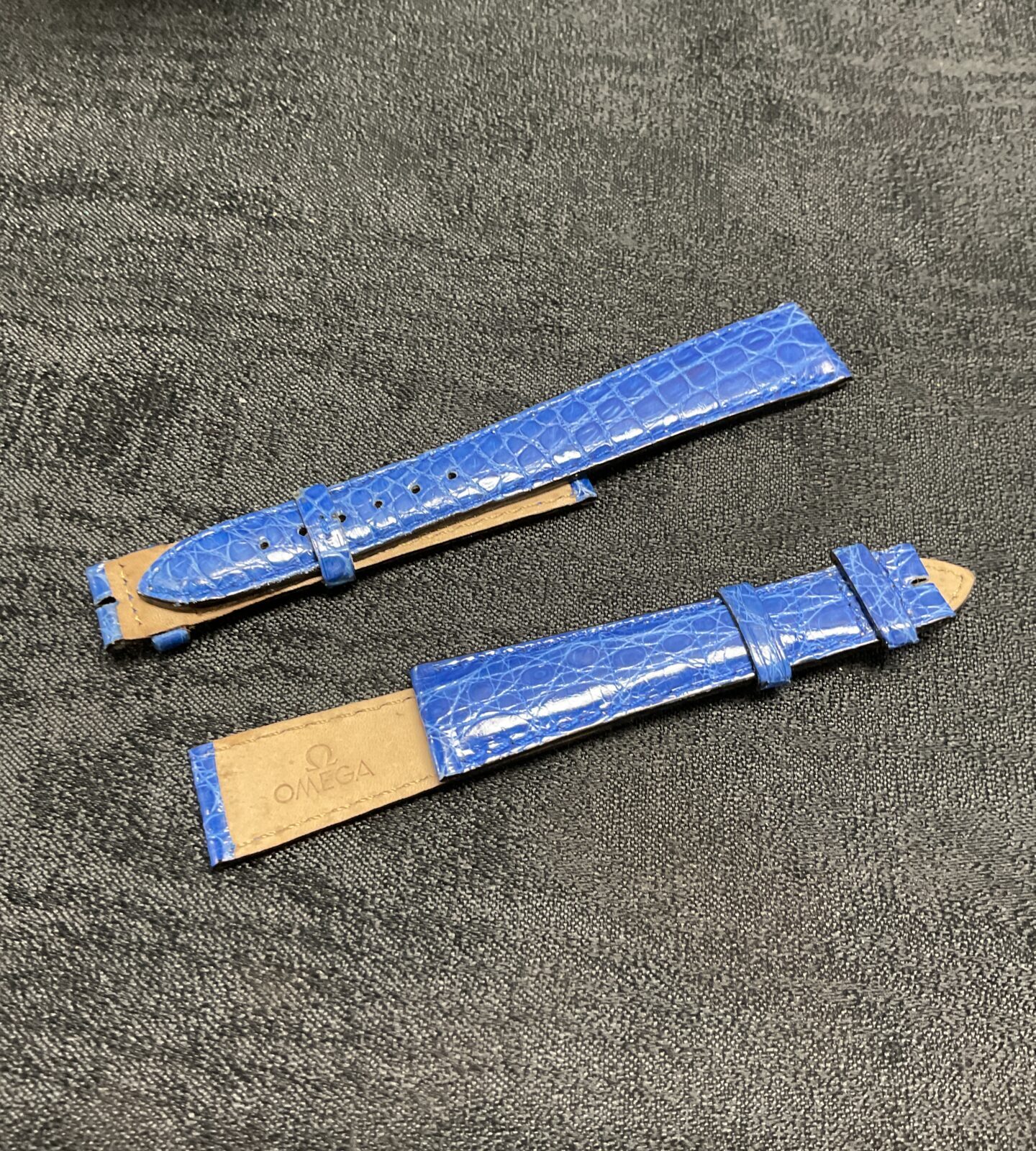 Two leather genuine Omega Watch straps