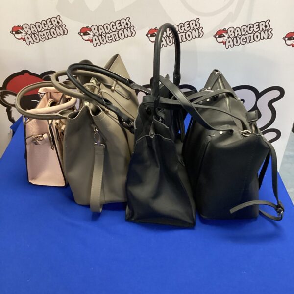 Four ladies handbags presented as a lot, vintage fashion accessories.
