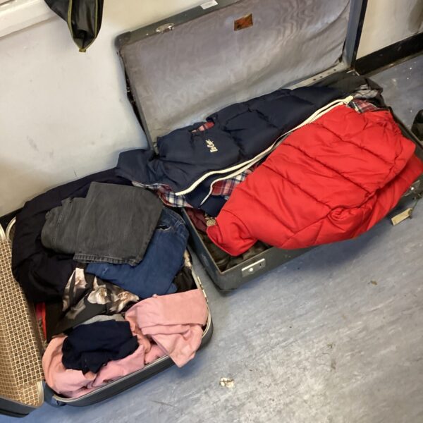Mixed clothing lot with a visible Lee Cooper gilet.