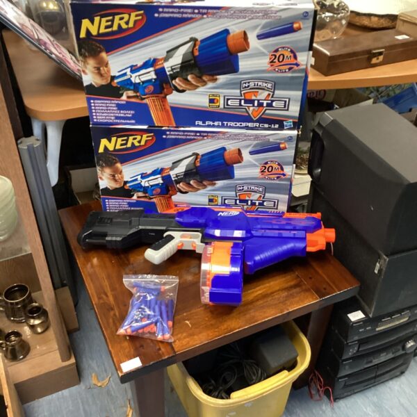 Nerf N-Strike Elite Alpha Trooper CS-12 lot of two foam dart blasters.