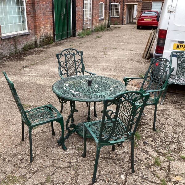 Metal Garden Patio Set Four Chairs and Table