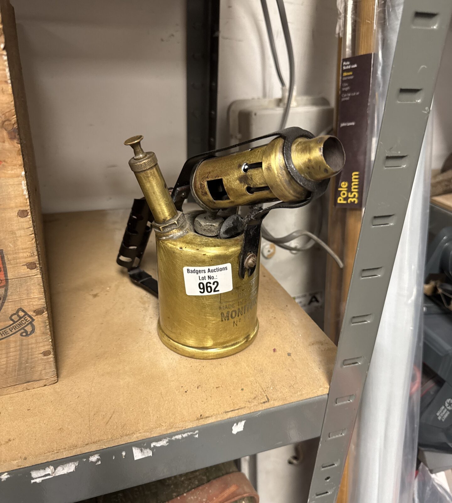 Vintage monitor brass paraffin lamp