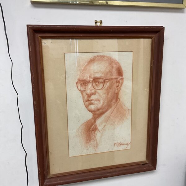 K r Edward signed pastel portrait of a gentleman in glasses