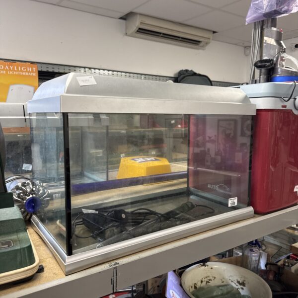 60cm fish tank with heater and pump setup.