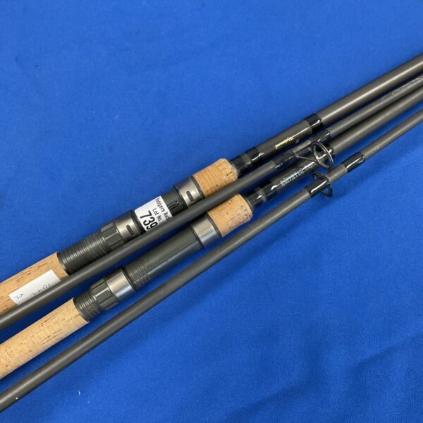 Pair of Wychwood Agitator pike fishing rods for predator fishing.