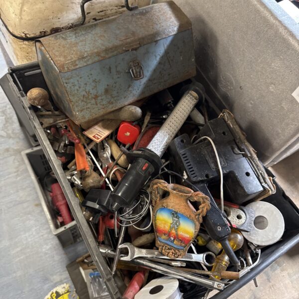 Mixed lot of garden and DIY tools from shed clearance.
