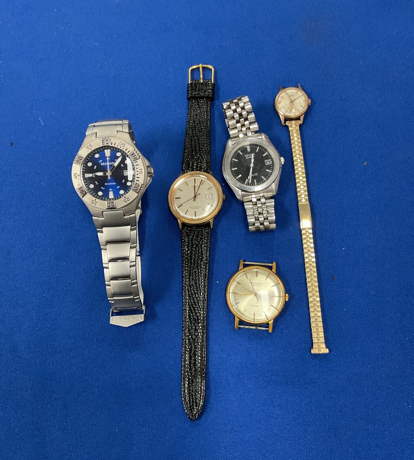 Selection of watches including seiko & timex