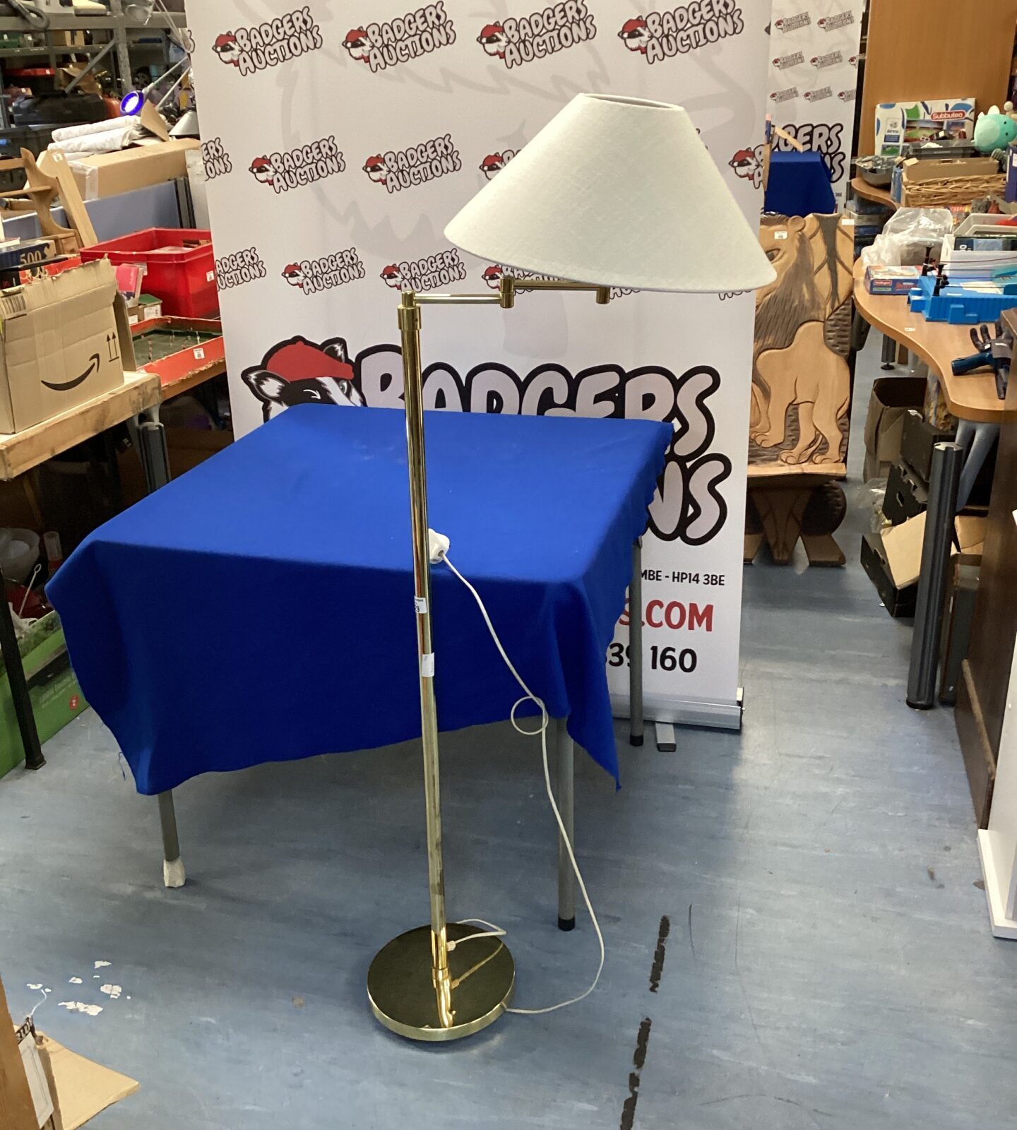 Brass floor standing standard lamp