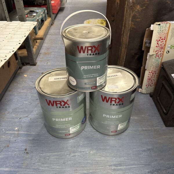 Three new tins of WRX Trade Primer for DIY projects.