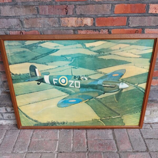 Large framed photographic print of a spitfire