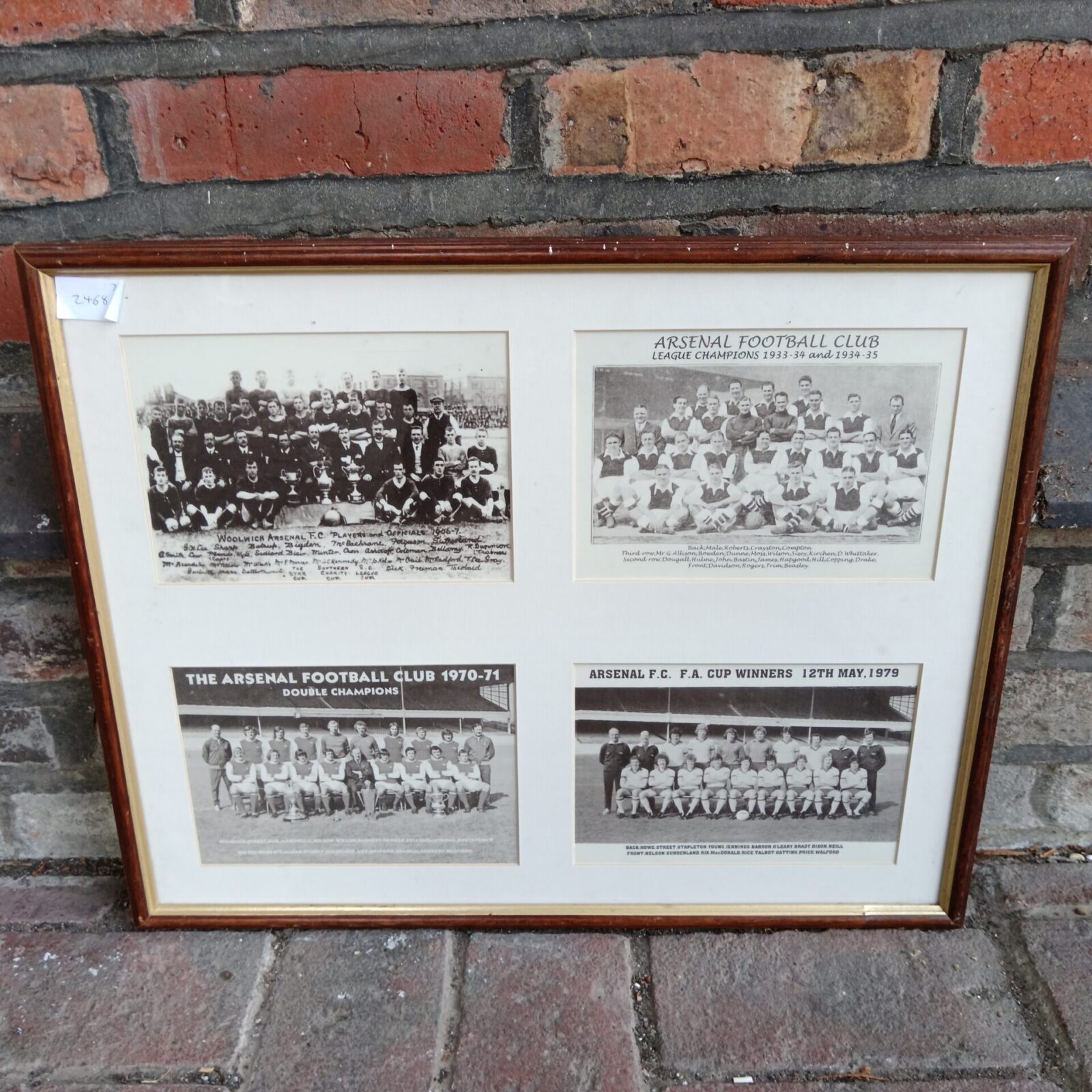 Framed arsenal FC team photos