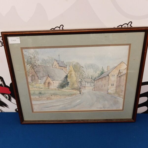 Carolyn mannouch watercolour of a village church