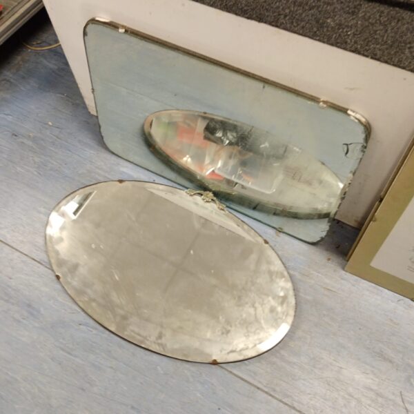 Two vintage bevel edged mirrors