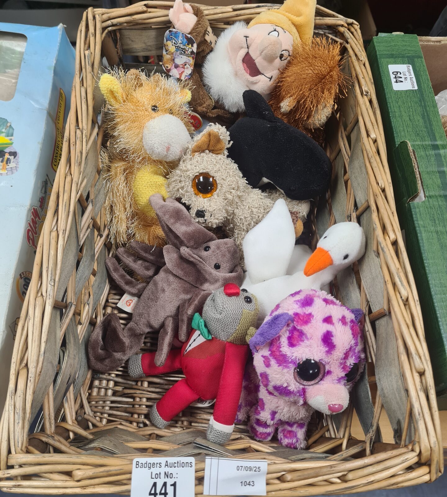 Basket of mixed soft toys inc ty beanies