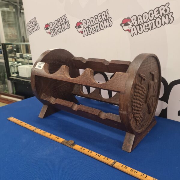 Vintage carved wooden wine rack