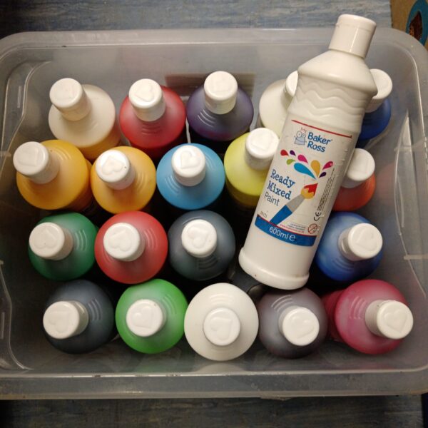 Box of baker Ross ready mixed paints