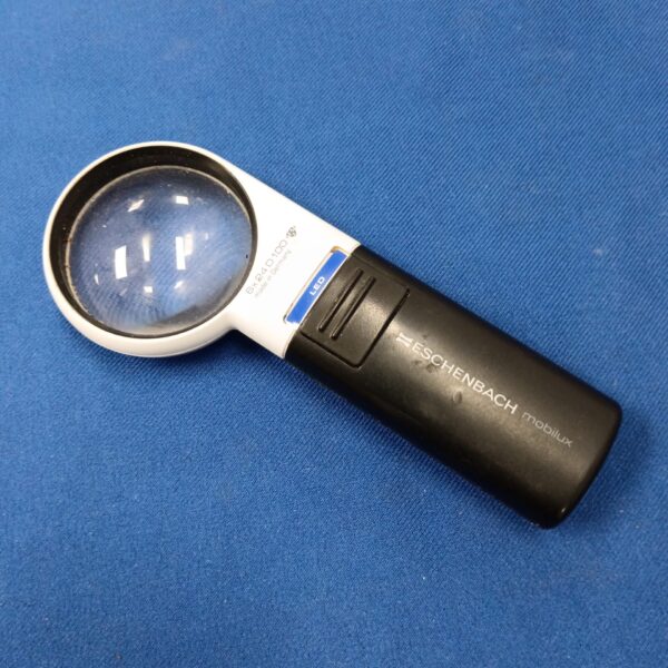 Eschenbach mobilux magnifier with light, handheld reading aid.