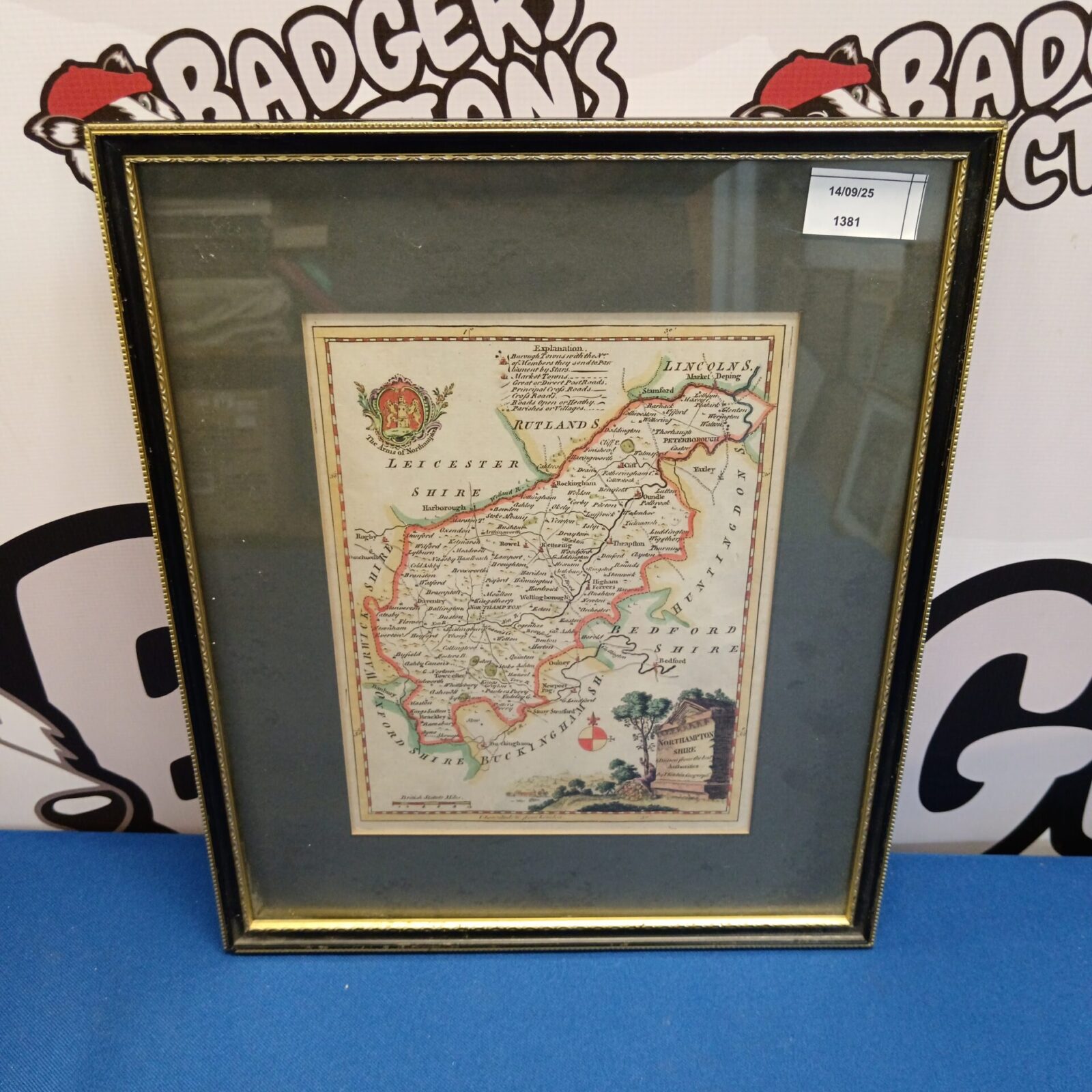 antique hand coloured map of buckinghamshire