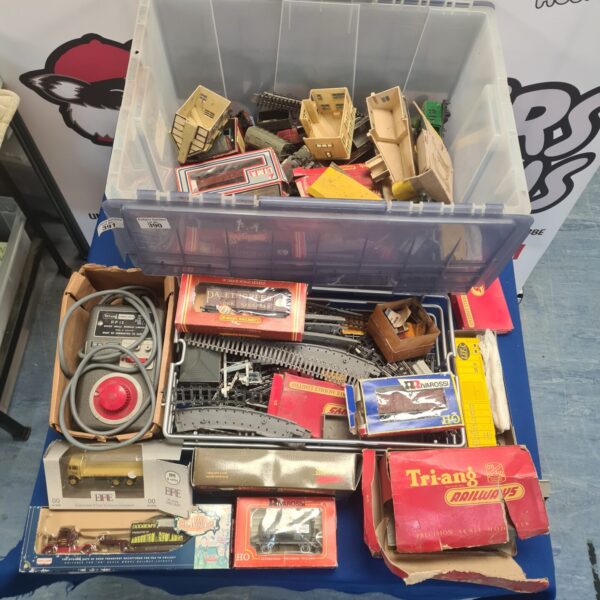 Large lot of vintage triang and hornby rolling stock, track and accessories