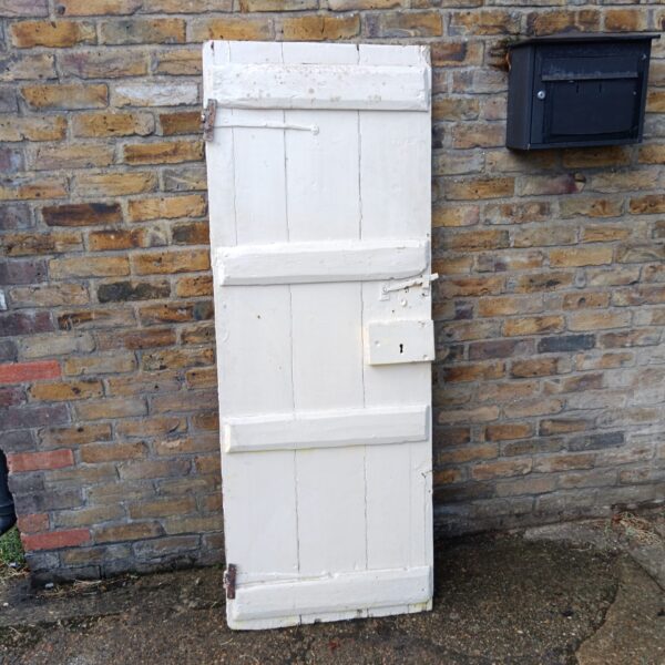 19th century panelled door with iron fixings