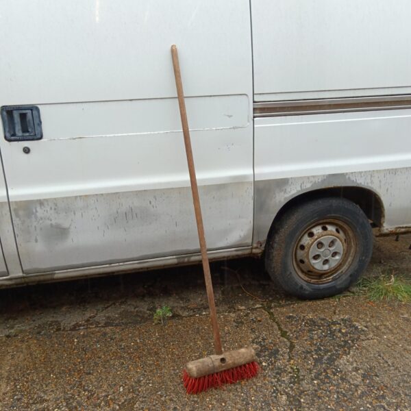Large hard bristled yard broom