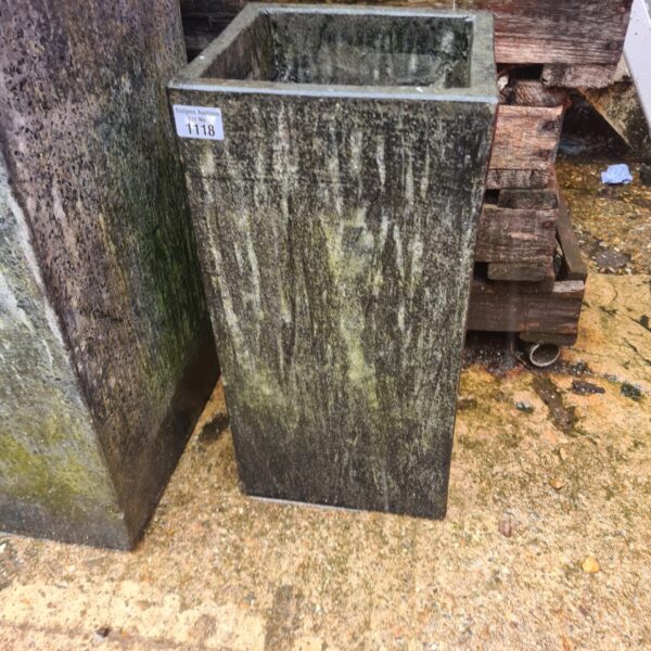 Small granite stone planter for garden plants.