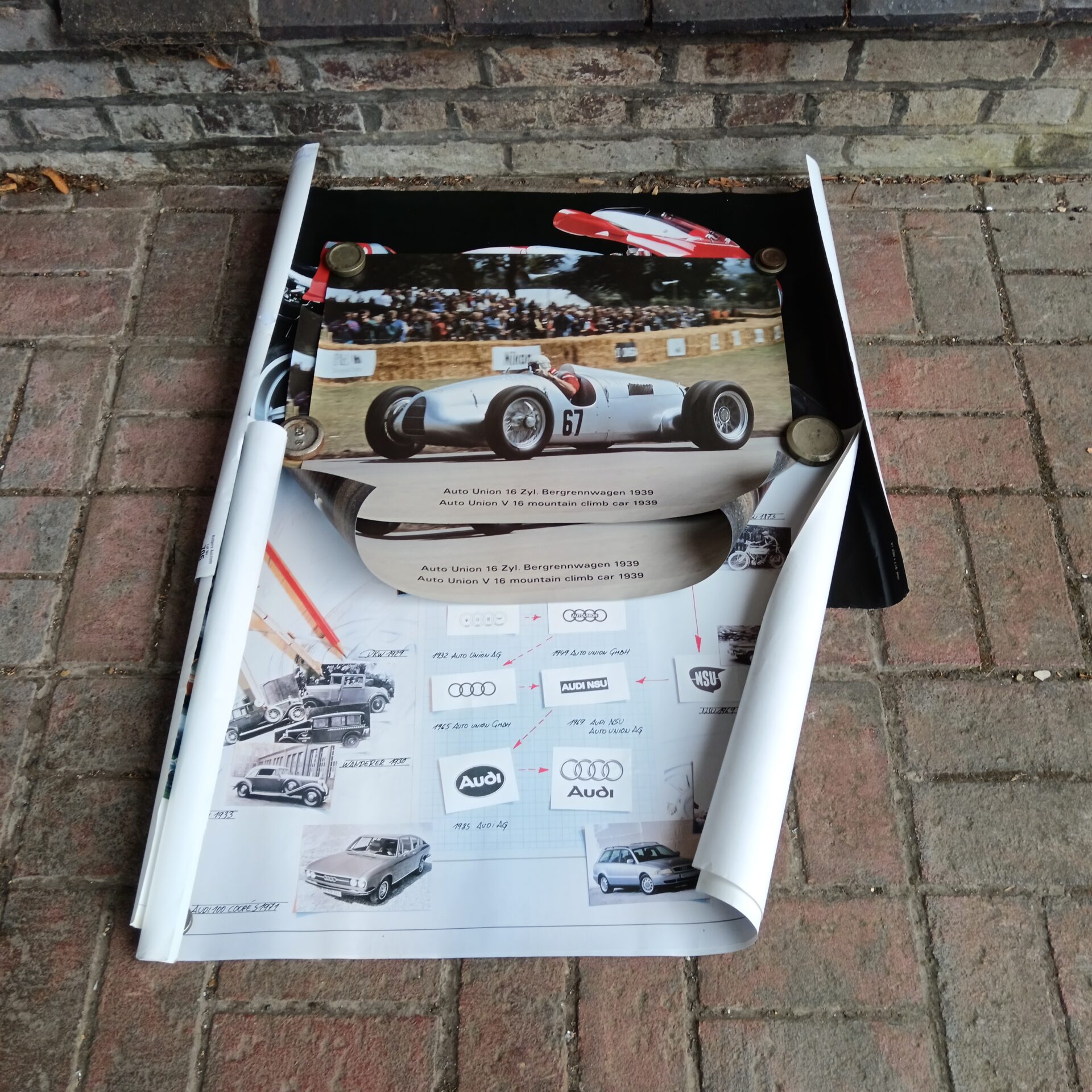 5 motor racing Posters of the History Audi/ Auto Union Race cars and Ducati motorcycle poster - Image 2