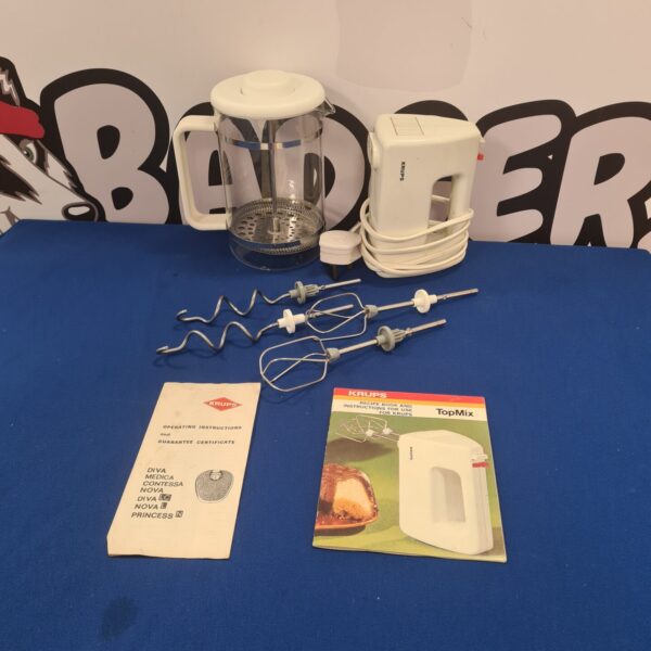 Box containint krups mixer and bodum coffee maker