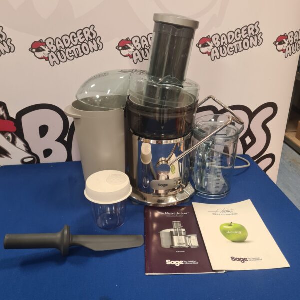 Silver Sage Nutri Juicer kitchen appliance on display.