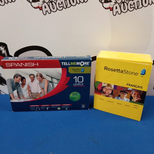 Rosetta stone french & tell me more Spanish language learning sets
