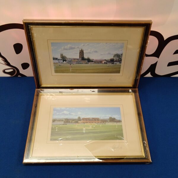 Vintage print of Taunton Cricket Ground by Maurice Bishop.