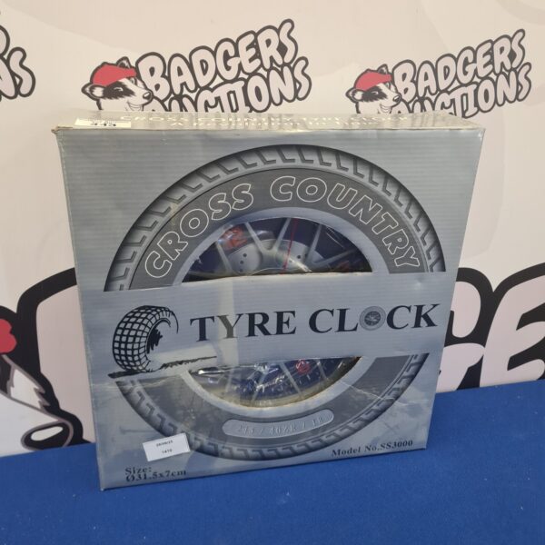 Vintage Cross County tyre clock SS300 for garage or collector.