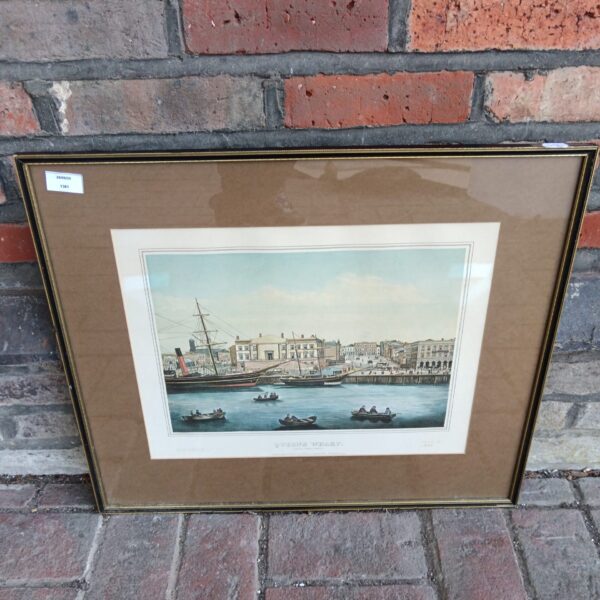 Vintage limited edition print of Queens Wharf, New Zealand by Alexander Turnbull.