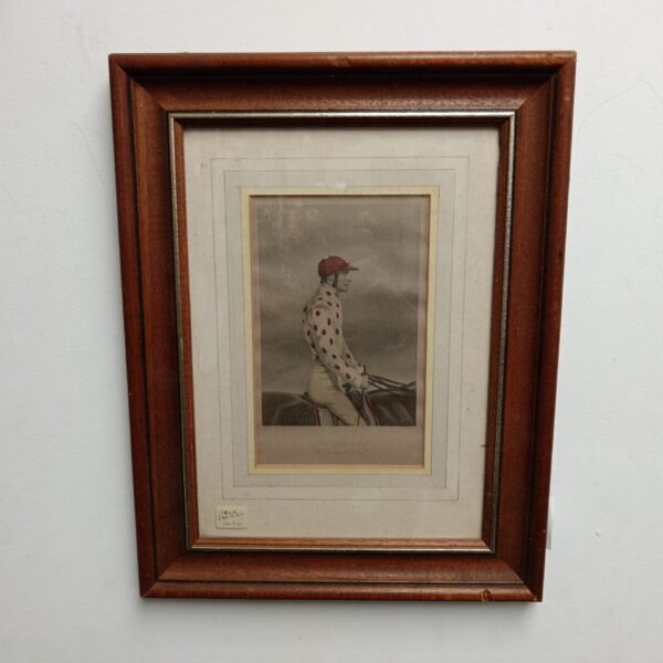 Antique Harry Hall Newmarket engraving of jockey Job Maison.