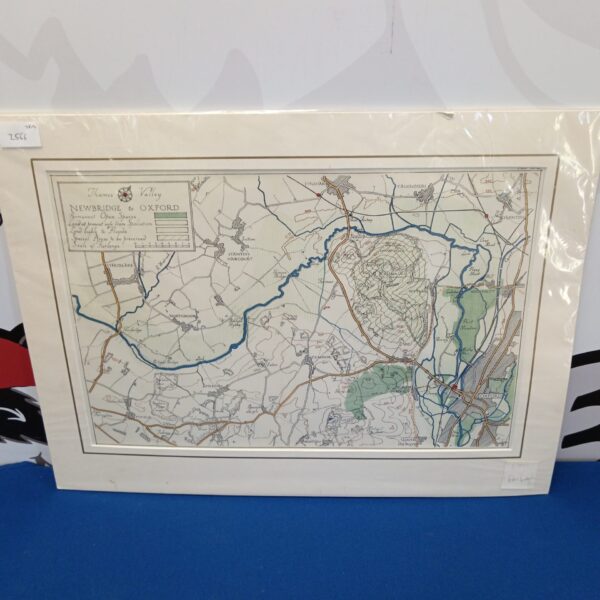 Detailed antique map of the Thames Valley near Oxford.