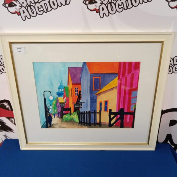 Vibrant acrylic painting of Fisherman's Wharf by Ann Hall.