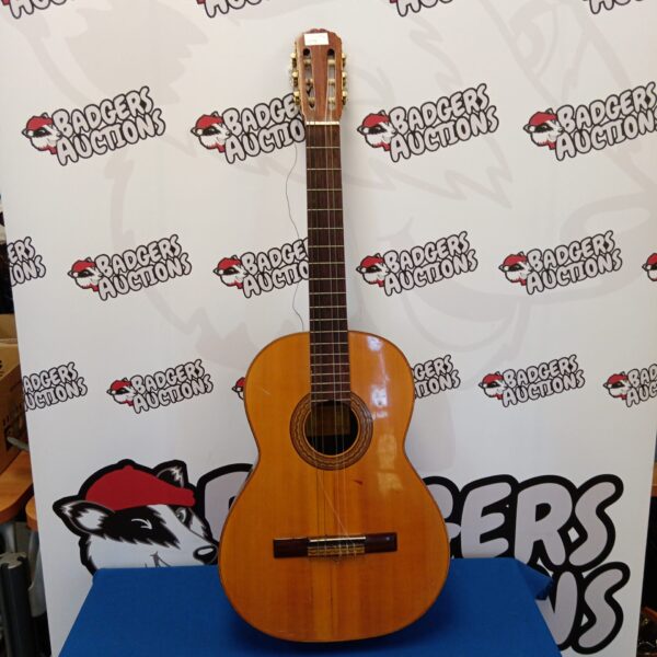 Vintage Juan Estuch Spanish acoustic guitar in natural finish.