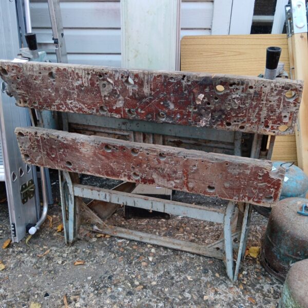 Vintage Black and Decker Workmate workbench showing wear and tear.